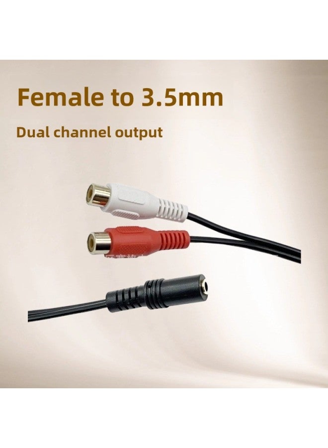 3.5MM Stereo Audio Female Head To Two Lotus AV RCA Female Adapter One-Two-One-Two Audio Line-Length:25CM  - Image 3