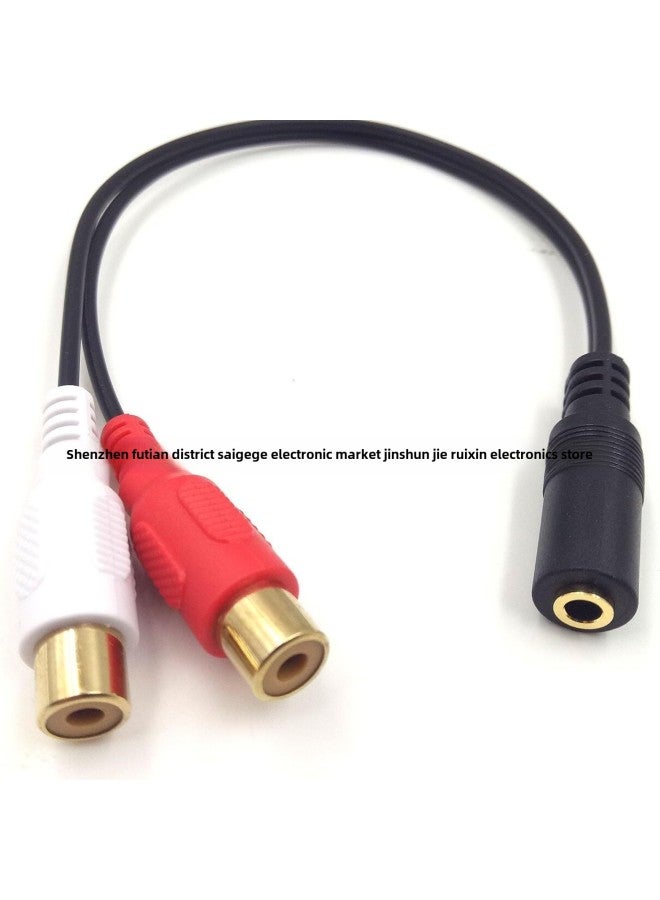 3.5MM Stereo Audio Female Head To Two Lotus AV RCA Female Adapter One-Two-One-Two Audio Line-Length:25CM  - Image 4
