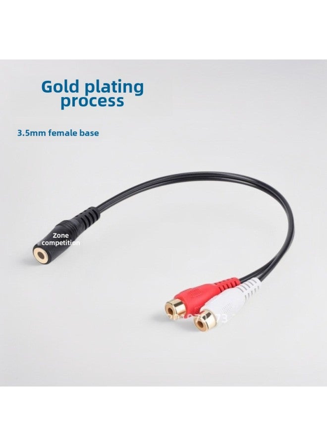 3.5MM Stereo Audio Female Head To Two Lotus AV RCA Female Adapter One-Two-One-Two Audio Line-Length:25CM  - Image 1