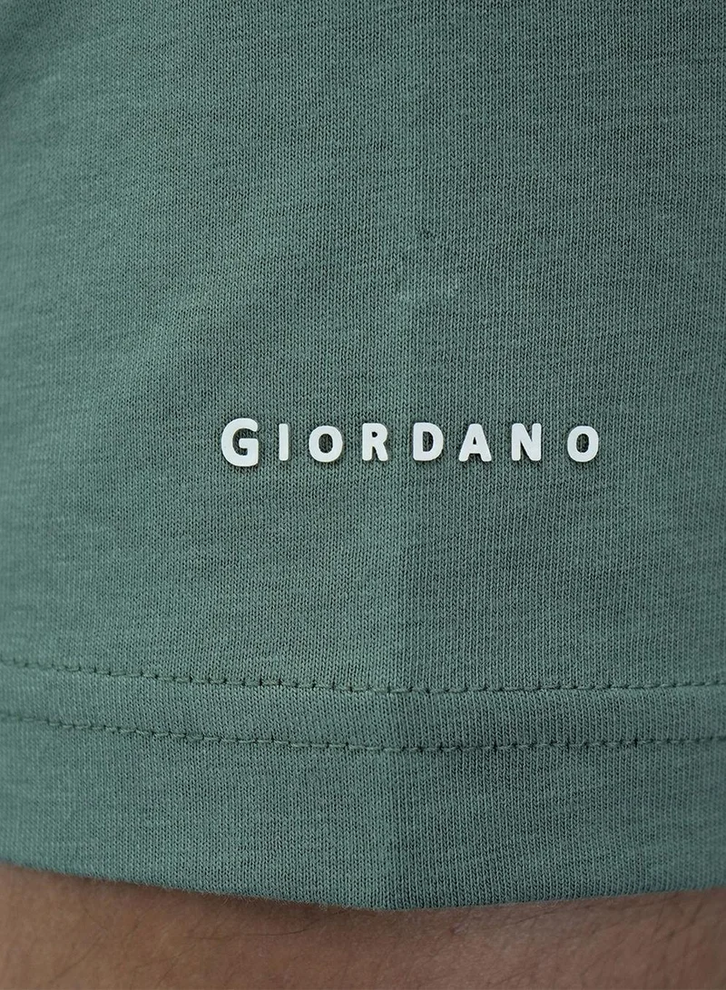 GIORDANO Men's Cotton Jersey Crew Neck Slim Fit Tee