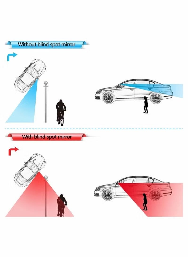 3 ار مرآة النقطة العمياء مستطيلة عالية الدقة زجاجية بعدسة محدبة بدون إطار قابلة للتعديل - Image 4