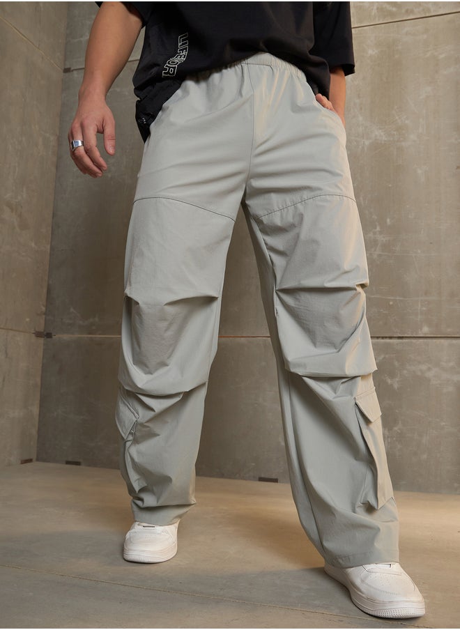 SASSAFRAS Pleated Knee Baggy Parachute Pants  - Image 3