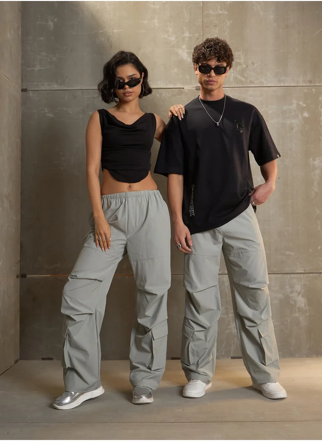 ساسافراس Pleated Knee Baggy Parachute Pants