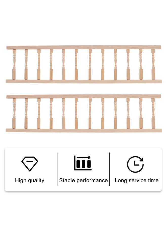 Veemoon 2pcs House Railing Furniture Props Decoration Fence Wooden Armrest Mini Decors/Doll Miniature for Role- Play Model: Handrails Small Dollhouse Fairy Handrail Models（11.99X2.95X0.28inch） - Image 4