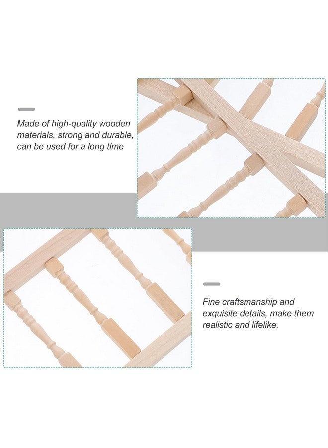 Veemoon 2pcs House Railing Furniture Props Decoration Fence Wooden Armrest Mini Decors/Doll Miniature for Role- Play Model: Handrails Small Dollhouse Fairy Handrail Models（11.99X2.95X0.28inch） - Image 3