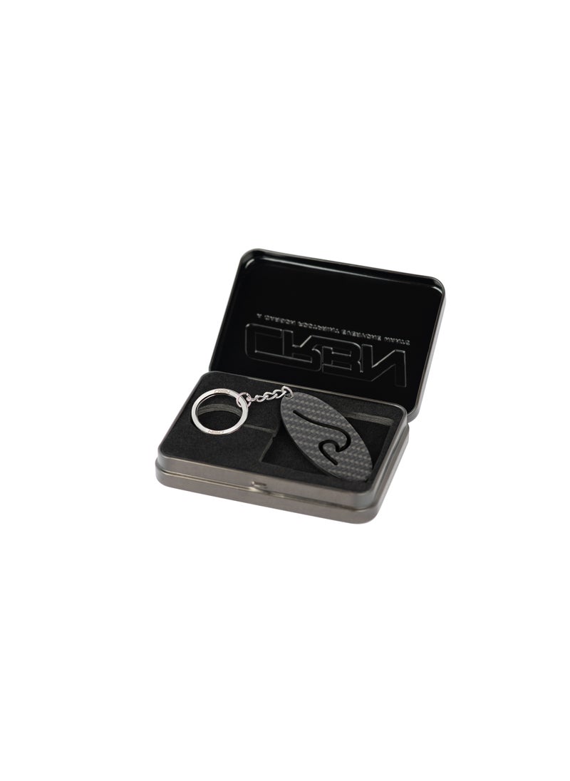 crbn - Real Carbon Fiber Sea Wave Designed Plain Keychain - Image 1