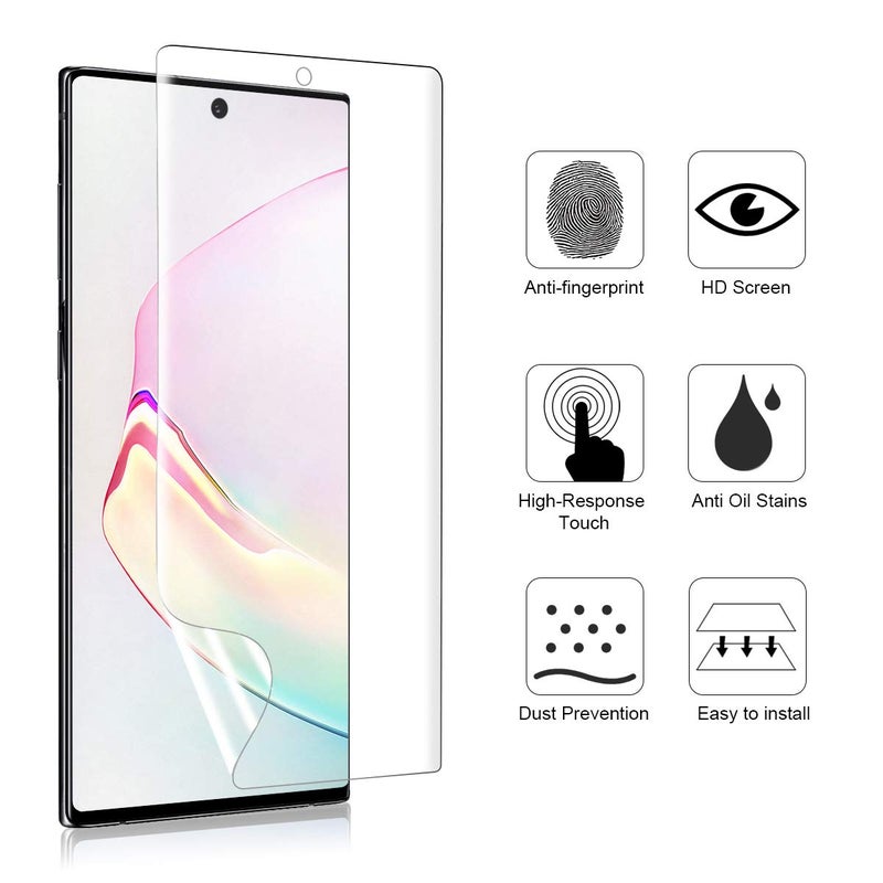 Ermorgen (3 Pack) TPU Screen Protector Compatible for Samsung Galaxy Note 10 Plus 10+ 5G (2019) High Definition Edge to Edge (Full Coverage) Anti-Scratch Bubble-Free Support Fingerprint Sensor - Image 4