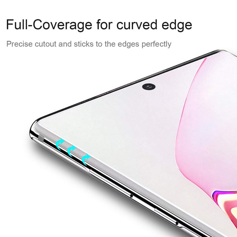 Ermorgen (3 Pack) TPU Screen Protector Compatible for Samsung Galaxy Note 10 Plus 10+ 5G (2019) High Definition Edge to Edge (Full Coverage) Anti-Scratch Bubble-Free Support Fingerprint Sensor - Image 3