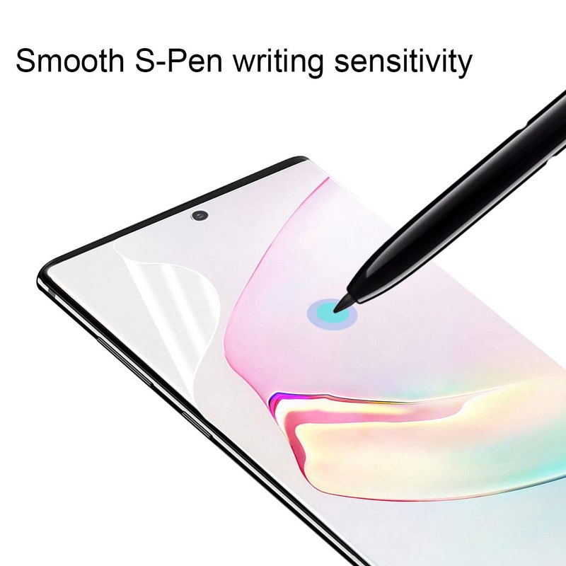 Ermorgen (3 Pack) TPU Screen Protector Compatible for Samsung Galaxy Note 10 Plus 10+ 5G (2019) High Definition Edge to Edge (Full Coverage) Anti-Scratch Bubble-Free Support Fingerprint Sensor - Image 2
