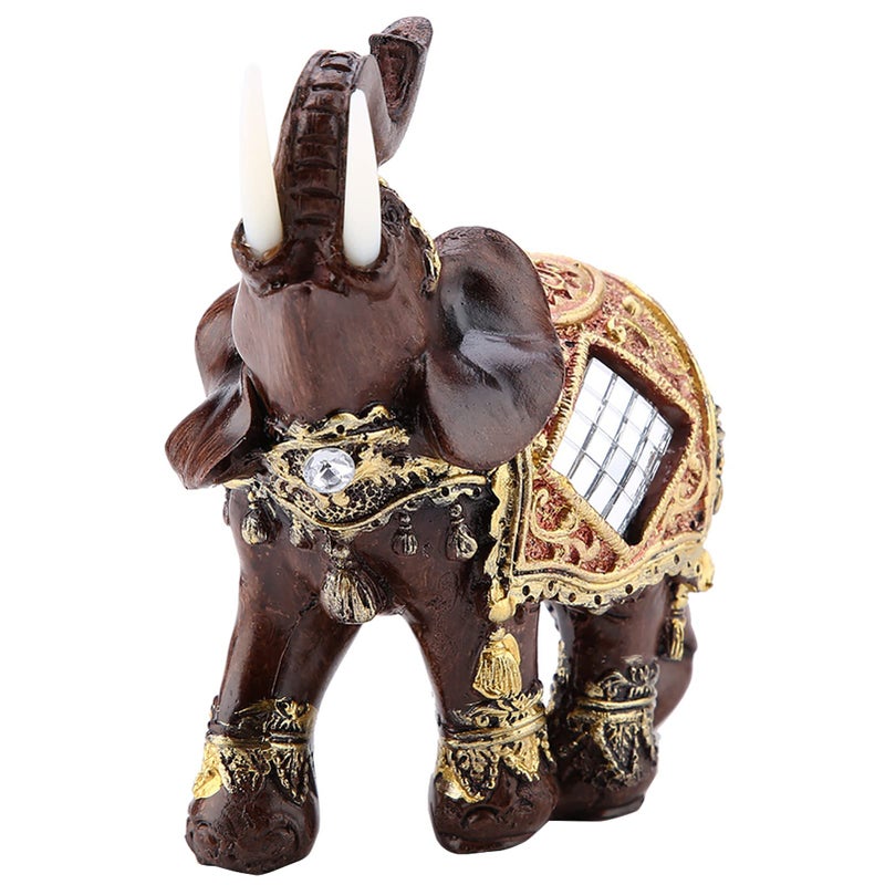 Hilitand Lucky Wealth Elephant Statue Sculpture Feng Shui Wood Grain Figurine Home Desktop Decoration Gift(M) - Image 1