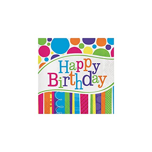 Creative Converting 665412 Bright and Bold Happy Birthday Lunch Napkins, 16 ct, Multi-color - Image 4