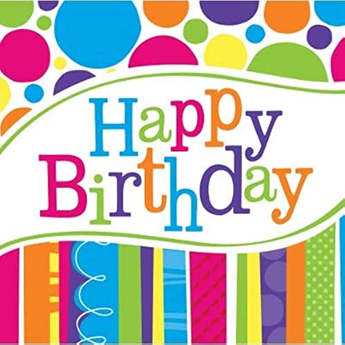 Creative Converting 665412 Bright and Bold Happy Birthday Lunch Napkins, 16 ct, Multi-color - Image 3