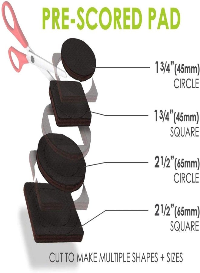 Slipstick وسادات/مثبتات أثاث مانعة للانزلاق من GorillaPads، واقيات أرضية مطاطية أسفل الأثاث، أسود (2.5 بوصة مُجهزة مسبقًا بخطوط قطع) - Image 2