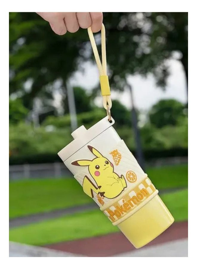 Pokemon Pokémon Pikachu Water Bottle & Tumbler 650ml with Carrying Strap – Leakproof Kids Drinking Bottle - Image 2