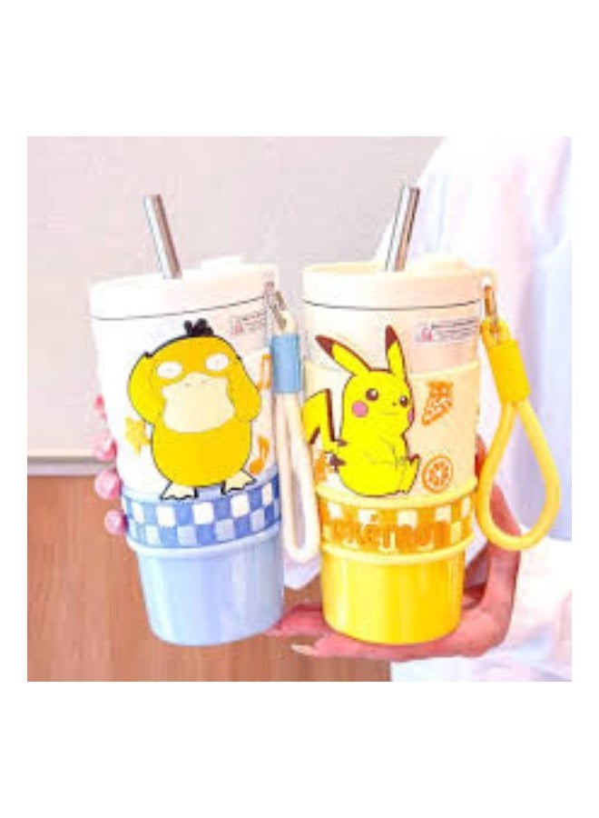 Pokemon Pokémon Pikachu Water Bottle & Tumbler 650ml with Carrying Strap – Leakproof Kids Drinking Bottle - Image 4