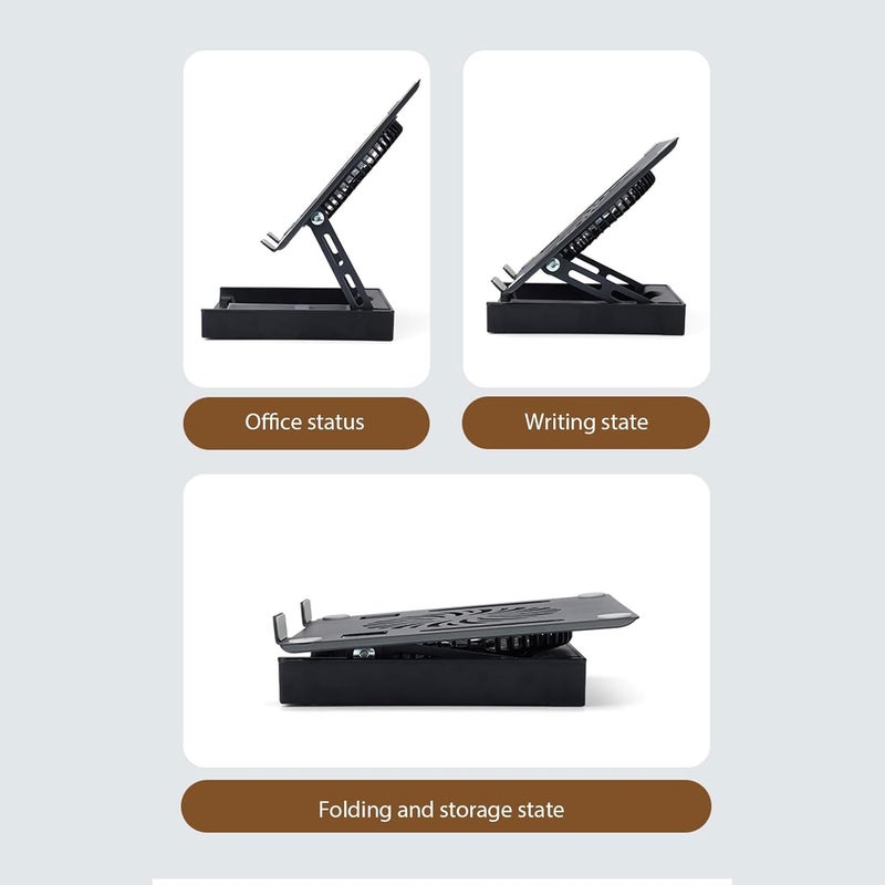 Foldable Laptop Cooling Stand with Storage and Powerful Fan for Home Use Offices Laptop Cooling Stand Compact Storage Space Home Professional Use - Image 5