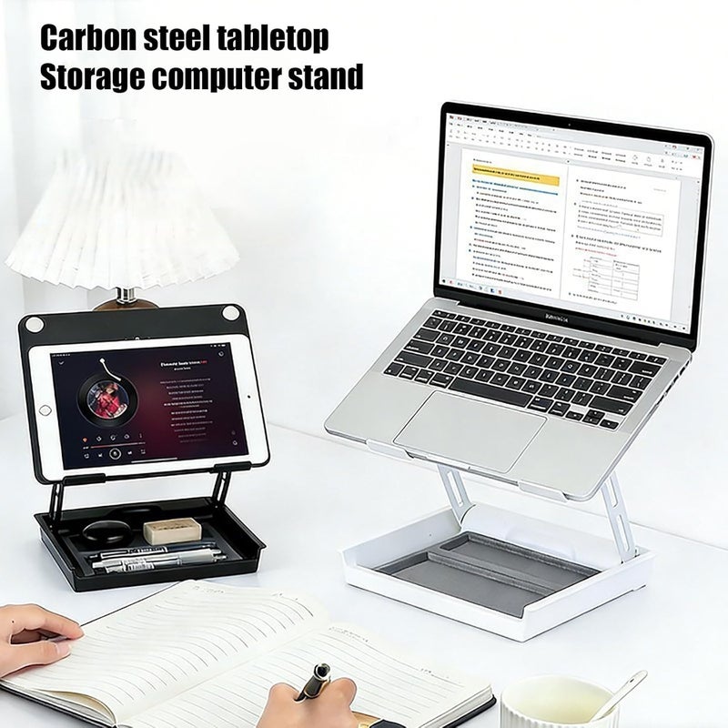 Foldable Laptop Cooling Stand with Storage and Powerful Fan for Home Use Offices Laptop Cooling Stand Compact Storage Space Home Professional Use - Image 4