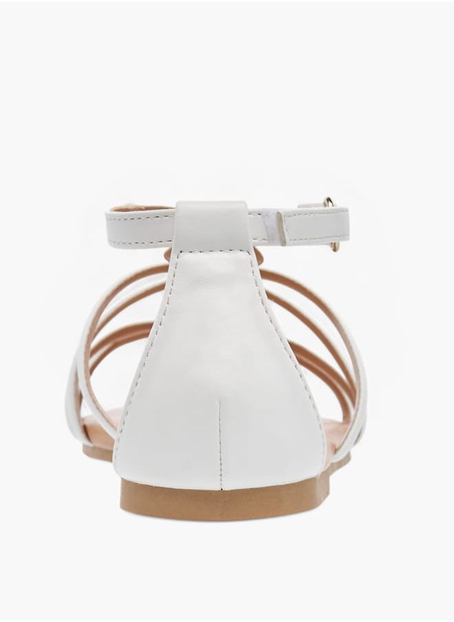 Little Missy Girls Strappy Sandals With Hook And Loop Closure  - Image 4