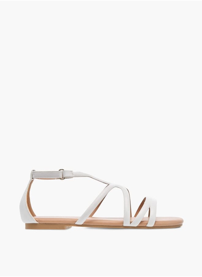Little Missy Girls Strappy Sandals With Hook And Loop Closure  - Image 1