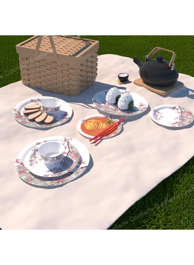 Castleite Piccolo 18 Pieces Melamine Dinner Set - Elegant, Break & Stain Resistant, Designer Crockery Dinnerware in Exclusive Edgy Square Shape for Your own Home Kitchen or Gifting (Rouge Blush) - Image 3