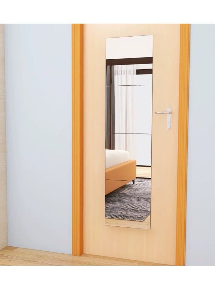 Full Length Mirror Full Body Mirror Self-Adhesive High-Definition Mirrors That Wall or Door Mount Dressing Mirror Makeup Mirror, Suitable for Living Room Bedroom Dormitory （4psc*22*22CM）  - Image 4