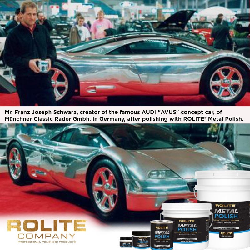 Rolite - RMP1# Metal Polish Paste - Industrial Strength Scratch Remover and Cleaner, Polishing Cream for Aluminum, Chrome, Stainless Steel and Other Metals, Non-Toxic Formula, 1 Pound, Pink, 1 Pack - Image 2