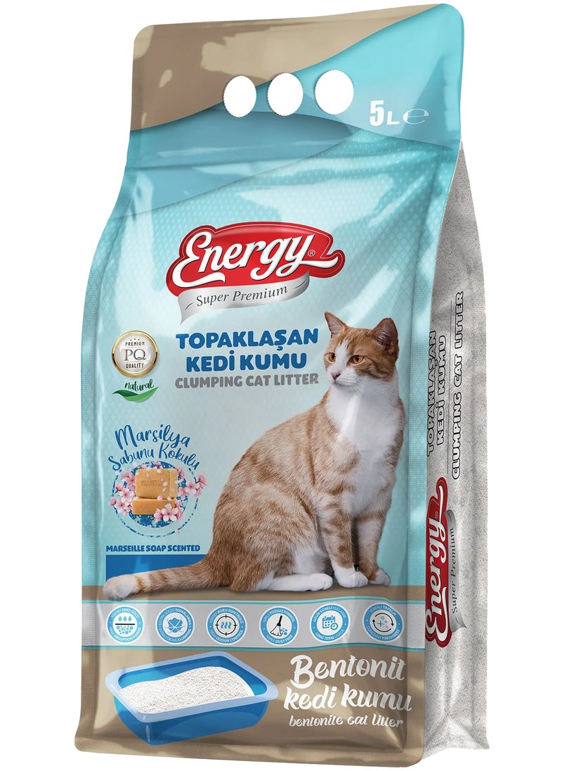 Energy Energy Super Premium Marseille Soap Scented Bentonite Cat Litter Bag - 5Liters 
