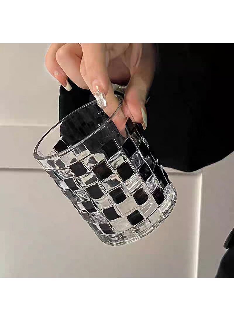 Colorful Painted Glass Cups for Summer Painted high-end pure black short woven cup 