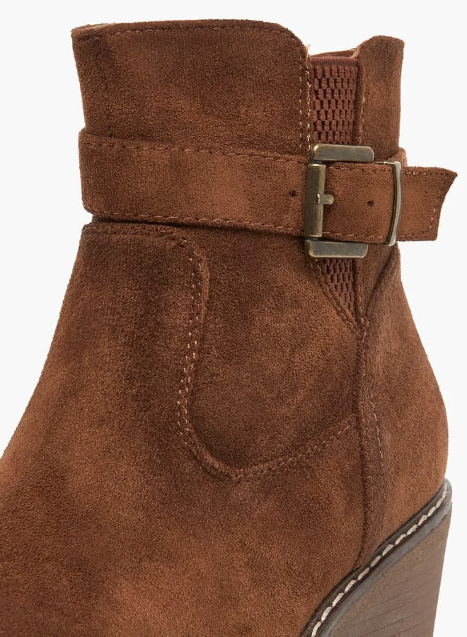 Celeste Women's Buckle Accent Ankle Boots with Zip Closure