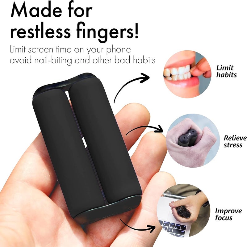 ONO Roller Jr Black - Silent Fidget Toys for Promoting Focus & Stress Relief - Helps Develop Fine Motor Skills & Ease Skin & Nail Picking - Sized for Small Hands, Quiet Sensory Toy - Image 5