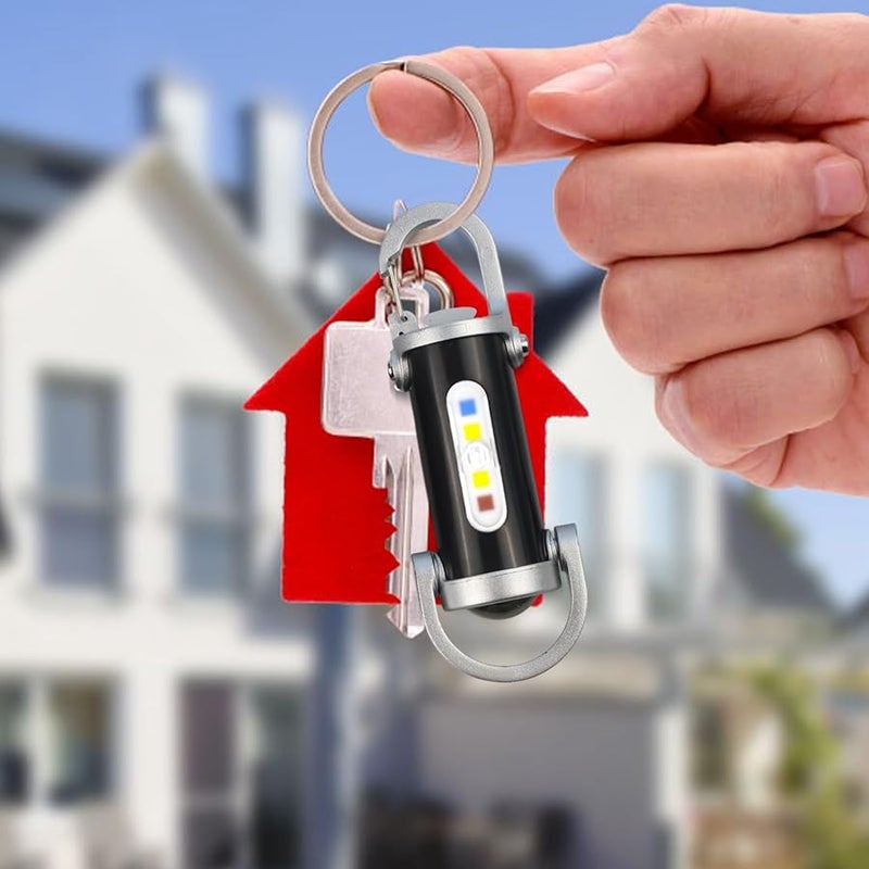 8 قطع مصغرة سلسلة مفاتيح مصباح يدوي فائق السطوع مقاوم للماء LED USB نوع C قابلة لإعادة الشحن - Image 3