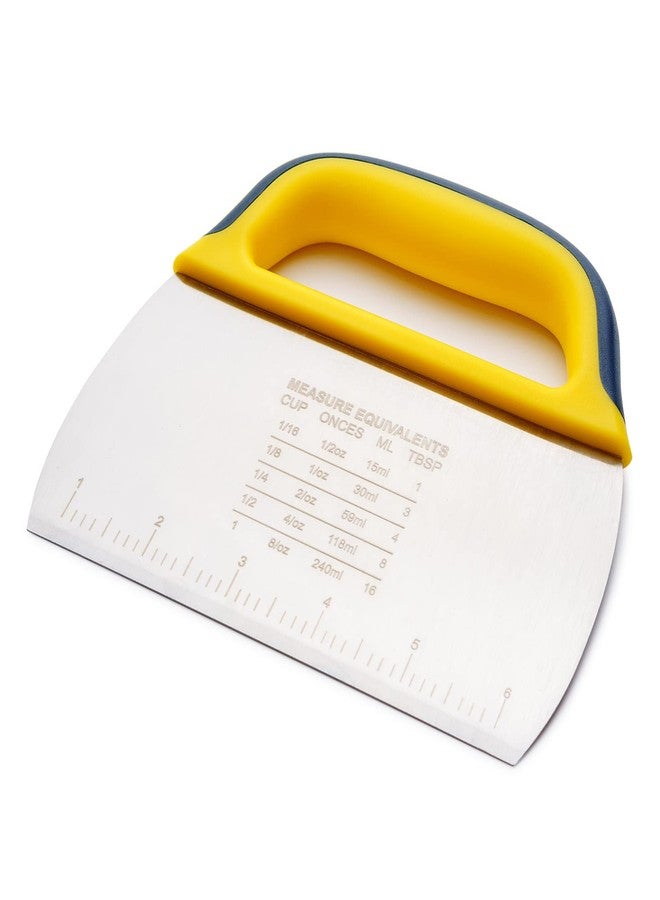 Nax Caki مكشطة ومفرمة متعددة الاستخدامات من الفولاذ المقاوم للصدأ من ناكس كاكي، مزودة بمقبض، مثالية لكشط المعجنات، وتقطيع البطاطس المقلية، والبيتزا، والعجين. - Image 1