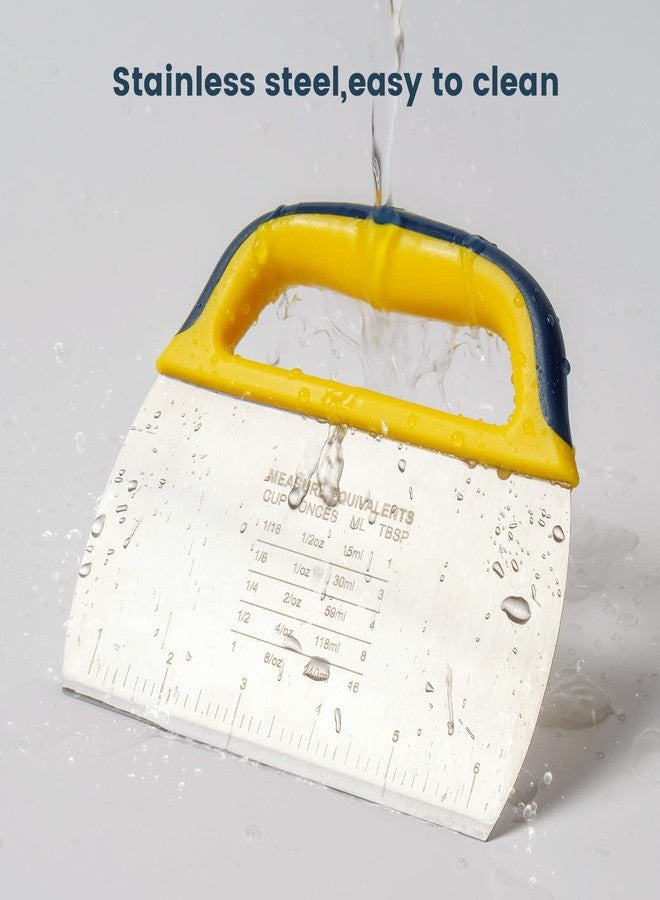 Nax Caki مكشطة ومفرمة متعددة الاستخدامات من الفولاذ المقاوم للصدأ من ناكس كاكي، مزودة بمقبض، مثالية لكشط المعجنات، وتقطيع البطاطس المقلية، والبيتزا، والعجين. - Image 5