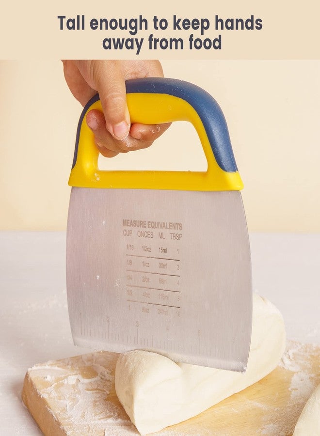 Nax Caki مكشطة ومفرمة متعددة الاستخدامات من الفولاذ المقاوم للصدأ من ناكس كاكي، مزودة بمقبض، مثالية لكشط المعجنات، وتقطيع البطاطس المقلية، والبيتزا، والعجين. - Image 4