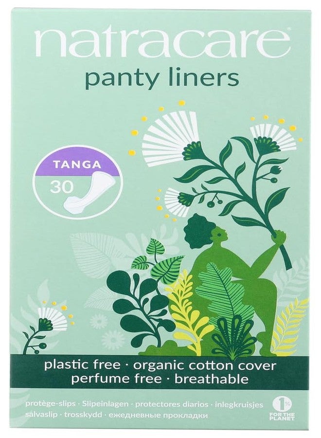 Natracare Organic and Natural Tanga Panty Liners, Thong Style, 30 Count, 3 Boxes (90 Liners Total - Image 1