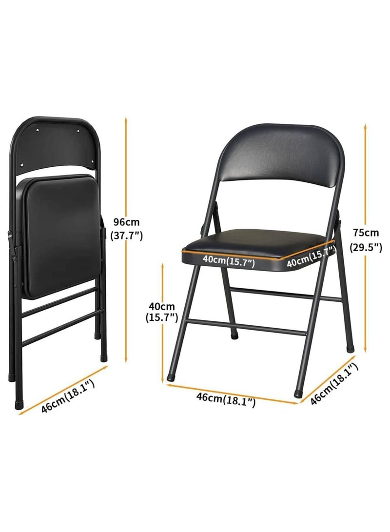 إي سي في في كرسي قابل للطي مع مقاعد مبطنة، كرسي محمول متعدد الوظائف للمنزل والمكتب والصيد في الهواء الطلق، أسود - Image 3