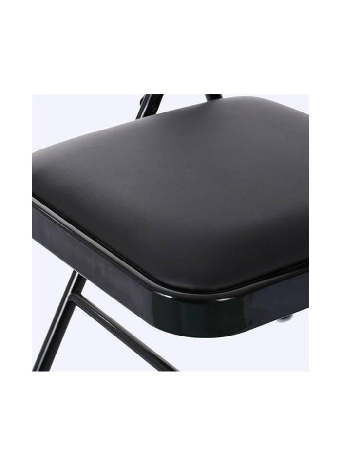 إي سي في في كرسي قابل للطي مع مقاعد مبطنة، كرسي محمول متعدد الوظائف للمنزل والمكتب والصيد في الهواء الطلق، أسود - Image 4