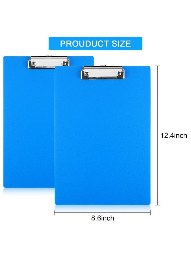 Chinco 22 Pieces Plastic Clipboards Multi Pack Clipboard Hanging Low Clip Clipboards Letter Size Clipboard Cute Portable Clip Board For Teacher Classroom Office Supplies (Blue Style) - Image 3