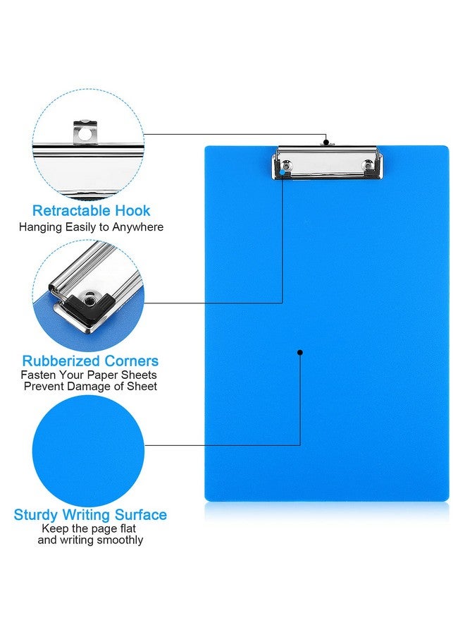 Chinco 22 Pieces Plastic Clipboards Multi Pack Clipboard Hanging Low Clip Clipboards Letter Size Clipboard Cute Portable Clip Board For Teacher Classroom Office Supplies (Blue Style) - Image 4