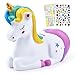 PJDRLLC Piggy Bank Girls Unicorn Piggy Banks  Unbreakable Plastic Coin Money Bank with Alphabet Stickers  Rainbow - Image 4