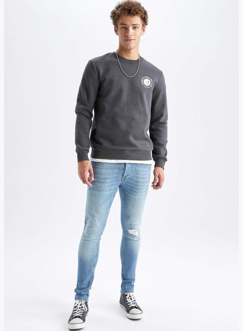 DeFacto Man Snoopy Licenced Slim Fit Crew Neck Long Sleeve Knitted Sweatshirt  - Image 2