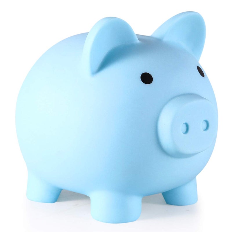 PJDRLLC Piggy Bank Unbreakable Plastic Money Bank Coin Bank for Girls and Boys Medium Size Piggy Banks Practical Gifts for Birthday Easter Christmas Blue - Image 2