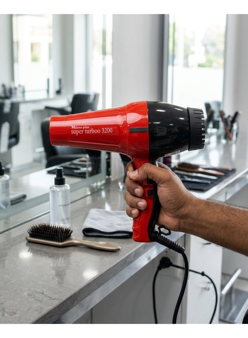 Milano Plus Hair Dryer Milano Plus Super Turbo Professional  1800W – High-Power Salon Blow Dryer with Hot & Cool Air Settings | Fast Drying | Lightweight | For Home & Professional Use - Image 5