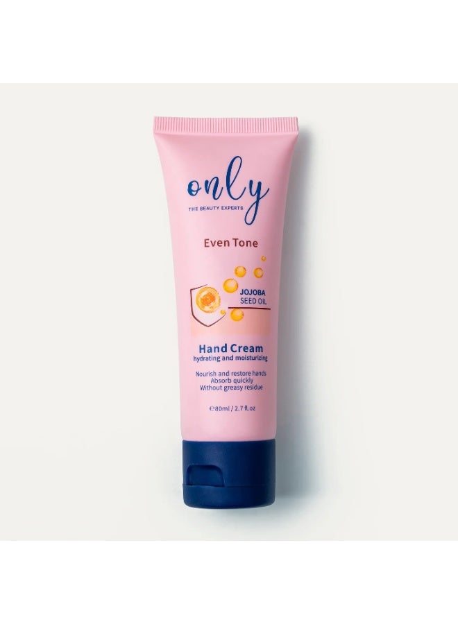 The Beauty Experts Even Tone Hand Cream with Jojoba Seed Oil - Hydrating & Moisturizing Lotion (80ml / 2.7 fl. oz)