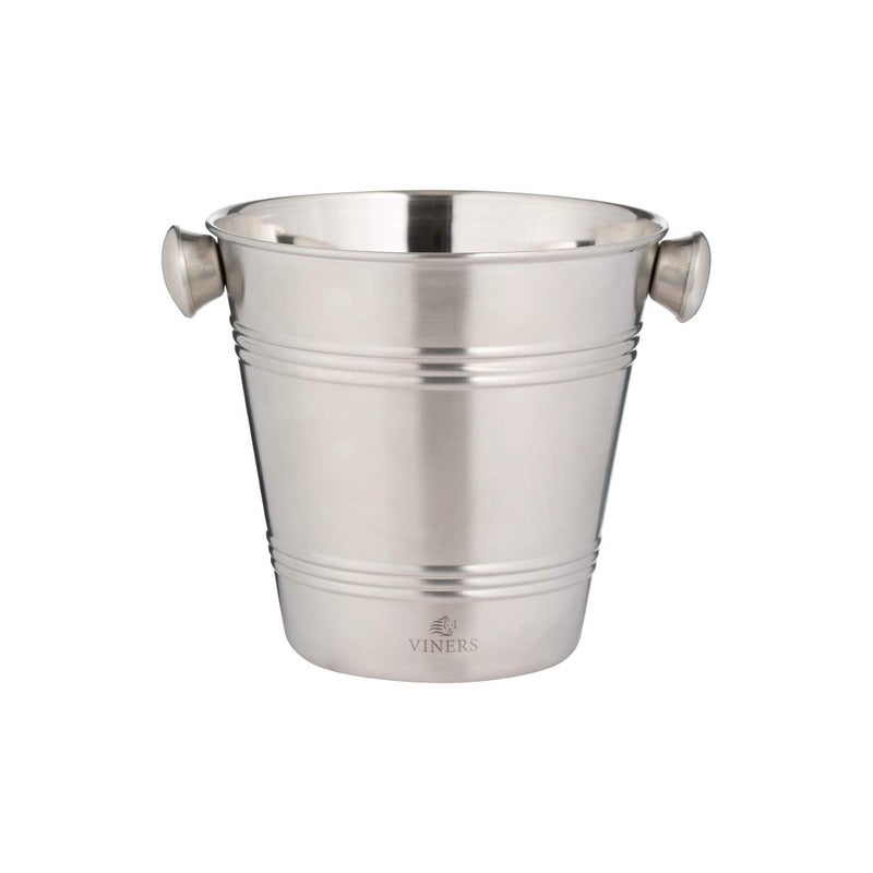 Viners Barware Silver Stainless Steel Single Wall Ice Bucket 1 Litre