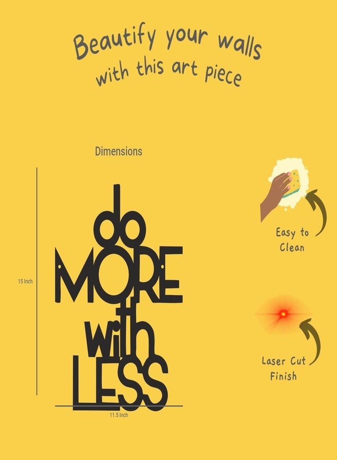 Mad Masters Do More with Less Motivational Quote Text Decorative Wall Art - Wooden Hanging for Room, Wall Decoration and Home Decor - 15 Inch x 11.5 Inch - Image 2