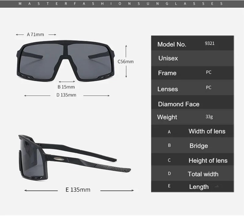 AUGEN By Visions India Sports Mirrored Wraparound Sunglasses for Cycling Cricket Riding Trekking Full Coverage UV 400 Protection Abstract Unisex Sunglass Large (C1, 155) - Image 2