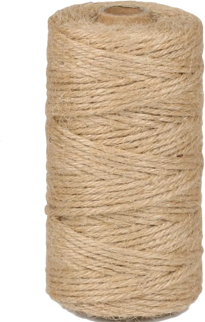 PH PERKHOMY PerkHomy Jute Twine String 3mm 328Ft Natural Thin Ribbon for Craft, Gardening, Wedding Decoration & Packing (328FT * 3mm) - Image 1