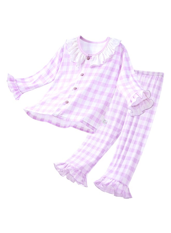 Deesha 100% Cotton Children's Pajamas Autumn Winter Girls Homewear Youth Student Baby Air Conditioning Suit Set - Image 5