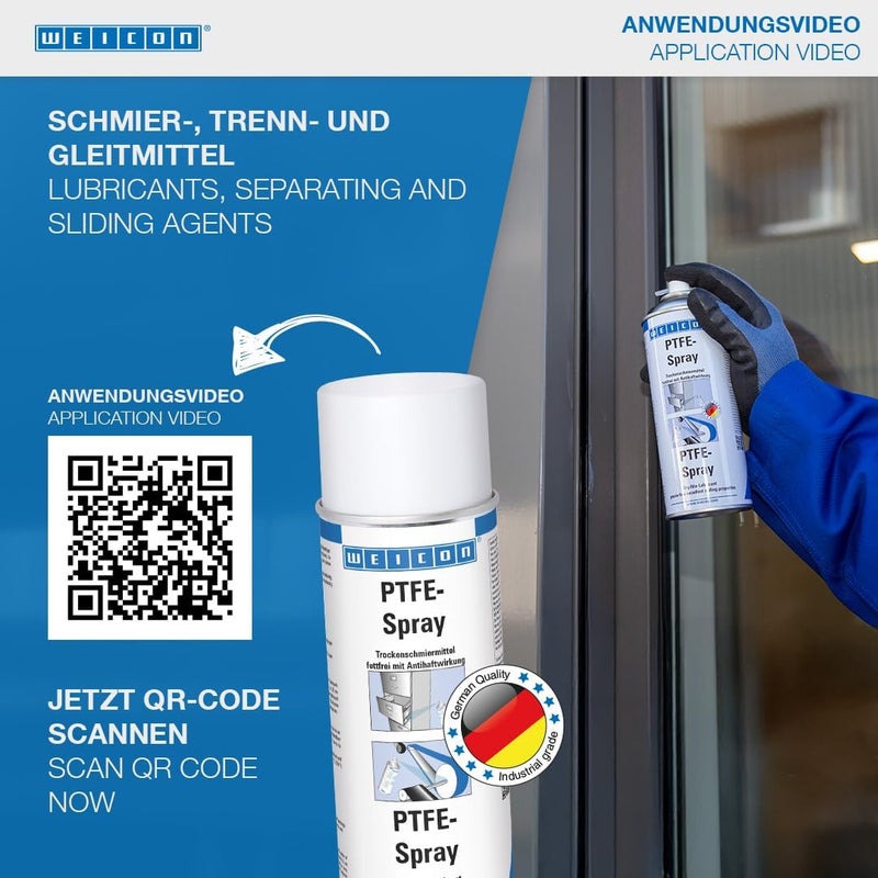 11300400 PFTE-Spray 400ml Heat-Resistant Dry Lubricant with Non-Stick Effect, White - Image 5